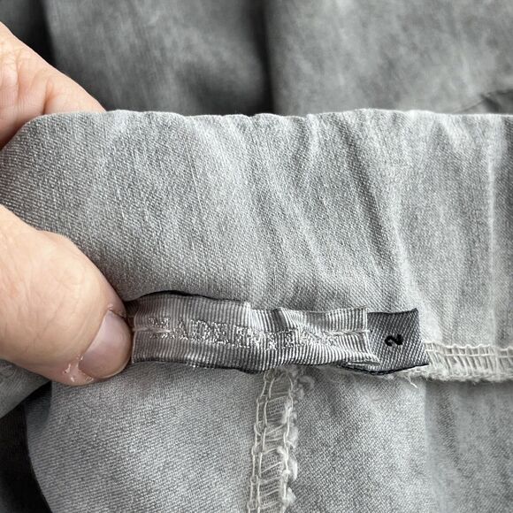 Made in Italy Gray Crinkle Pant Viscosa Blend with Stripe Side Size 2 - Picture 5 of 9